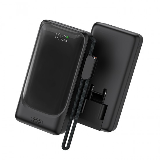 Powerbank 10.000 mAh με 2 θύρες USB (1x USB-A, 1x USB-C), βύσμα EU κι ενσωματωμένο καλώδιο Type-C Powerbank 10.000 mAh με 2 θύρες USB (1x USB-A, 1x USB-C), βύσμα EU κι ενσωματωμένο καλώδιο Type-C