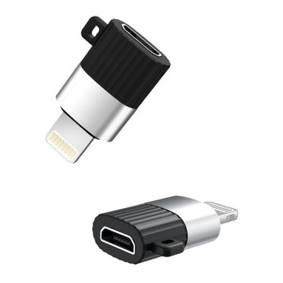 Αντάπτορας Micro USB High-Speed θηλ. - Lightning, σε μαύρο/ασημί χρώμα Αντάπτορας Micro USB High-Speed θηλ. - Lightning, σε μαύρο/ασημί χρώμα