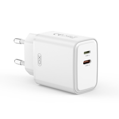 Universal φορτιστής με 2 εξόδους 1xUSB-A & 1x Lightning, 20W σε λευκό χρώμα Universal φορτιστής με 2 εξόδους 1xUSB-A & 1x Lightning, 20W σε λευκό χρώμα
