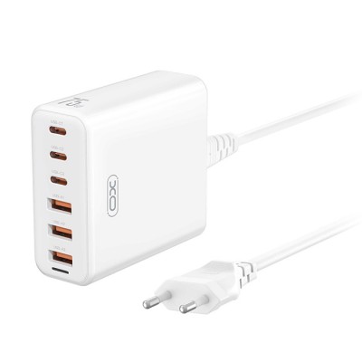 Universal φορτιστής GaN με 6 εξόδους, 3xUSB-C και 3xUSB-A και ενσωματωμένο καλώδιο τροφοδοσίας, 75W Universal φορτιστής GaN με 6 εξόδους, 3xUSB-C και 3xUSB-A και ενσωματωμένο καλώδιο τροφοδοσίας, 75W