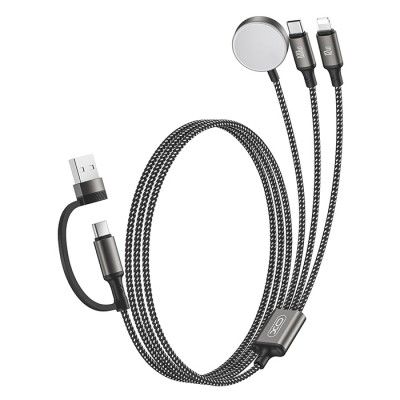 Καλώδιο USB High-Speed A και type-C αρσ. σε Lighnting, USB type-C και μαγνητικό φορτιστή, 1.20m σε μαύρο χρώμα Καλώδιο USB High-Speed A και type-C αρσ. σε Lighnting, USB type-C και μαγνητικό φορτιστή, 1.20m σε μαύρο χρώμα