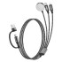 Καλώδιο USB High-Speed A και type-C αρσ. σε Lighnting, USB type-C και μαγνητικό φορτιστή, 1.20m σε μαύρο χρώμα