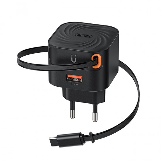 Φορτιστής με θύρα USB-A και ενσωματωμένο καλώδιο Type-C, 20W Φορτιστής με θύρα USB-A και ενσωματωμένο καλώδιο Type-C, 20W