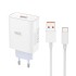 Universal φορτιστής 120W με 1 έξοδο USB-A και αποσπώμενο καλώδιο USB-A - USB type-C, σε λευκό χρώμα