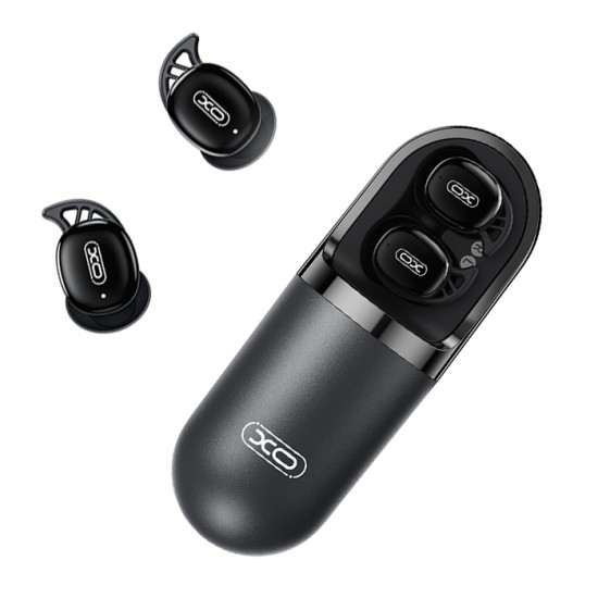 Bluetooth εργονομικά ακουστικά με δονούμενη θήκη φόρτισης και δυνατότητα χρήσης κατά τον ύπνο, σε μαύρο χρώμα