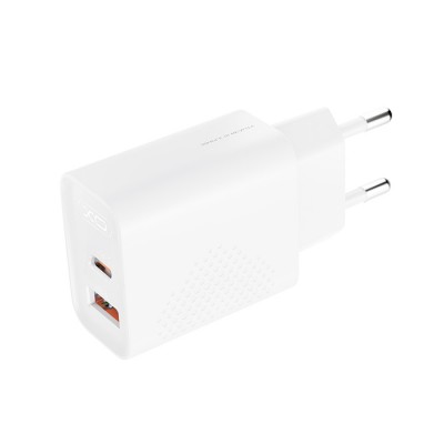 Φορτιστής με 2 θύρες, 1x USB-A & 1x USB-C PD30W/QC18W, σε λευκό χρώμα Φορτιστής με 2 θύρες, 1x USB-A & 1x USB-C PD30W/QC18W, σε λευκό χρώμα