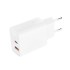 Φορτιστής με 2 θύρες, 1x USB-A & 1x USB-C PD30W/QC18W, σε λευκό χρώμα