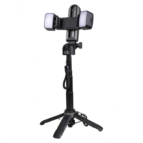 Πολυμορφικό Bluetooth selfie stick με αποσπώμενα φώτα