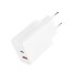Universal φορτιστής με 2 εξόδους, 1x USB-A & 1x USB-C, PD20W / QC18W, σε λευκό χρώμα