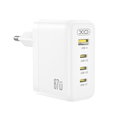 Universal φορτιστής GaN με 4 εξόδους, 3x USB-C & 1x USB-A, 67W Universal φορτιστής GaN με 4 εξόδους, 3x USB-C & 1x USB-A, 67W