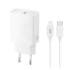 Universal φορτιστής USB-C, 20W και αποσπώμενο καλώδιο USB-type C αρσ. - Lightning σε λευκό χρώμα