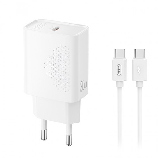 Universal φορτιστής USB-C, 20W και αποσπώμενο καλώδιο USB-type C αρσ. - USB type-C αρσ. σε λευκό χρώμα Universal φορτιστής USB-C, 20W και αποσπώμενο καλώδιο USB-type C αρσ. - USB type-C αρσ. σε λευκό χρώμα