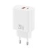 Universal φορτιστής με 2 εξόδους, 1x USB-A & 1x USB-C, 20W σε λευκό χρώμα