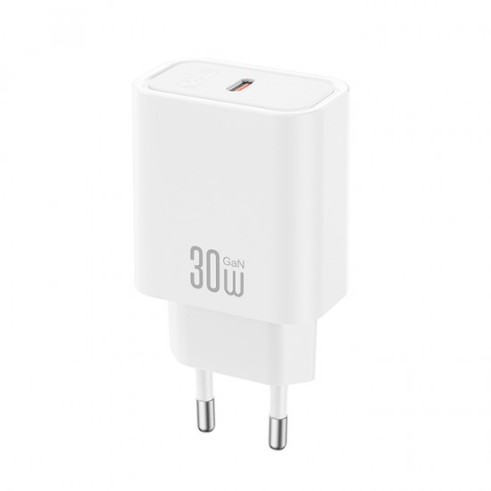 Universal φορτιστής USB-C, PD30W σε λευκό χρώμα