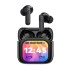 Bluetooth ακουστικά handsfree με τεχνολογία ακύρωσης θορύβου (ANC) και θήκη φόρτισης με οθόνη, σε μαύρο χρώμα