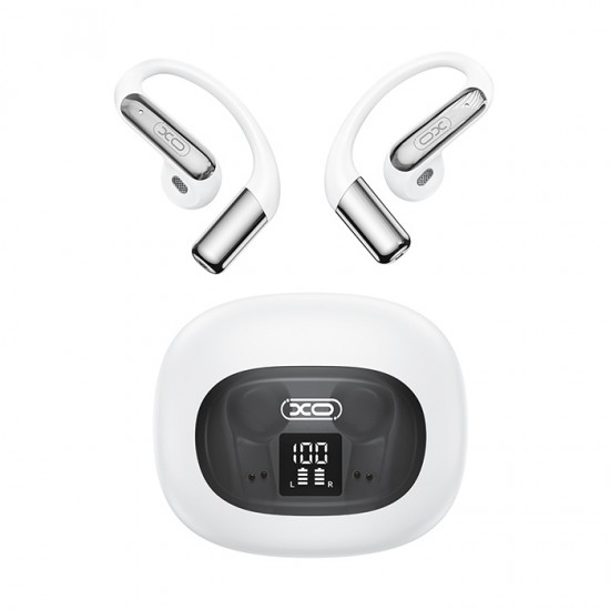 Bluetooth ακουστικά handsfree με θήκη φόρτισης και LED οθόνη, σε λευκό χρώμα Bluetooth ακουστικά handsfree με θήκη φόρτισης και LED οθόνη, σε λευκό χρώμα
