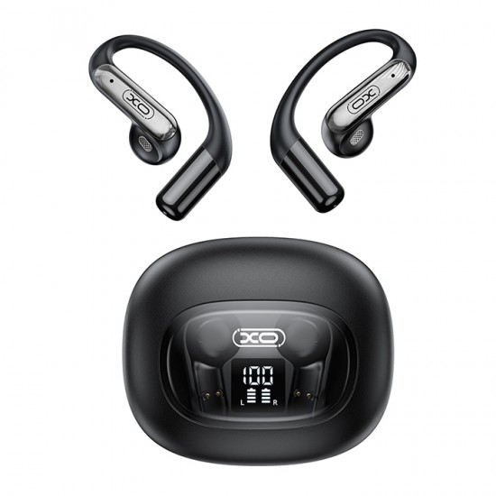 Bluetooth ακουστικά handsfree με θήκη φόρτισης και LED οθόνη, σε μαύρο χρώμα Bluetooth ακουστικά handsfree με θήκη φόρτισης και LED οθόνη, σε μαύρο χρώμα