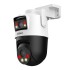 Wi-Fi και PoE κάμερα με διπλό φακό 3MP+3MP, με λειτουργία Pan/Tilt και αδιάβροχο περίβλημα, ιδανική για εξωτερικούς χώρους