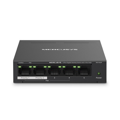 5-Port Gigabit desktop switch με 4 θύρες PoE+ 5-Port Gigabit desktop switch με 4 θύρες PoE+