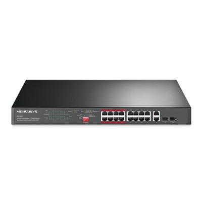 16-Port PoE+ 10/100Mbps + 2-Port gigabit rackmount switch 16-Port PoE+ 10/100Mbps + 2-Port gigabit rackmount switch