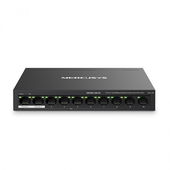 10-Port 10/100Mbps desktop switch με 8 θύρες PoE+ 10-Port 10/100Mbps desktop switch με 8 θύρες PoE+