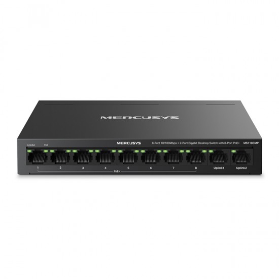 8-Port 10/100 Mbps + 2-Port Gigabit Desktop Switch με 8 θύρες PoE+ 8-Port 10/100 Mbps + 2-Port Gigabit Desktop Switch με 8 θύρες PoE+