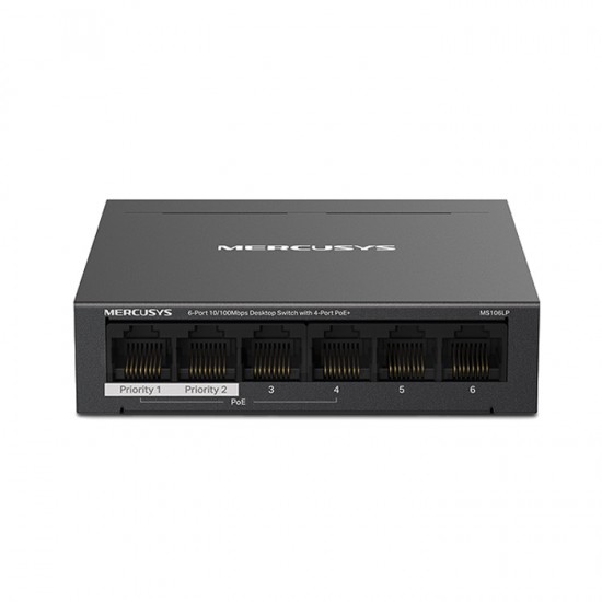6-Port 10/100Mbps desktop switch με 4 θύρες PoE+ 6-Port 10/100Mbps desktop switch με 4 θύρες PoE+